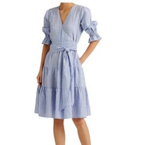 Lauren Ralph Lauren
Gingham Fit-and-Flare Linen
Dress, Light blue Size 10
